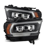 AlphaRex 19-22 Dodge Ram 1500 LUXX LED Proj Headlights Black w/Seq Activation Light/Seq Signal/DRL thumbnail 1