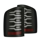 AlphaRex 07-14 Chevrolet Silverado 1500/2500HD/3500HD Luxx-Series LED Tail Lights Blk w/Smoked Lens thumbnail 1