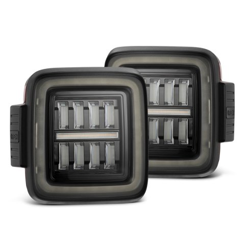 AlphaRex 18-23 Jeep Wrangler JL NOVA Prismatic LED Taillights Alpha-Black thumbnail 1