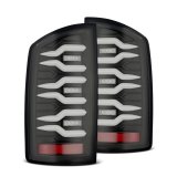 AlphaRex 07-08 Dodge Ram 1500/07-09 Dodge Ram 2500+3500 Luxx-Series LED Tail Lights (Pair) Black thumbnail 1