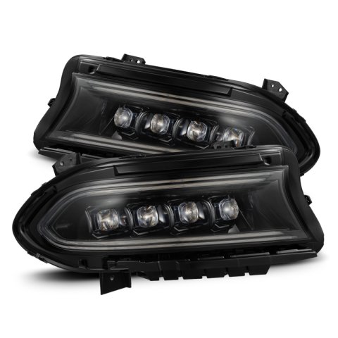 AlphaRex 15-23 Dodge Charger NOVA LED Proj Headlights Alpha-Blk w/Actv Light & Seq.Sig / SB DRL thumbnail 1