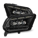 AlphaRex 13-14 Ford Mustang NOVA LED Proj Headlights Alpha-Blk w/Actv Light & Seq.Sig / SB DRL thumbnail 1
