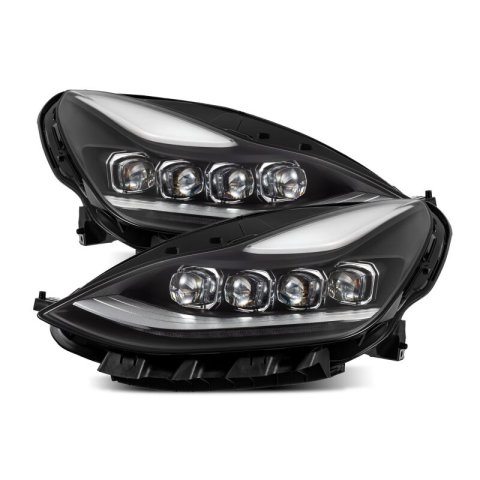 AlphaRex 17-22 Tesla Model 3/20-23 Model Y NOVA-Series LED Proj Headlights Blk w/Actv Lgt & Seq.Sig thumbnail 1