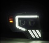 AlphaRex 09-14 Ford F-150 PRO-Series Projector Headlights Plank Style Black w/Activ Light/Seq Signal thumbnail 3