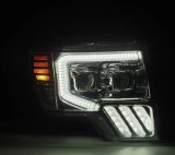 AlphaRex 09-14 Ford F-150 PRO-Series Projector Headlights Plank Style Chrm w/Activ Light/Seq Signal thumbnail 4