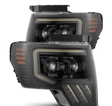 AlphaRex 09-14 Ford F-150 PRO-Series Projector Headlights Black w/Activation Light Seq Signal SB DRL thumbnail 1