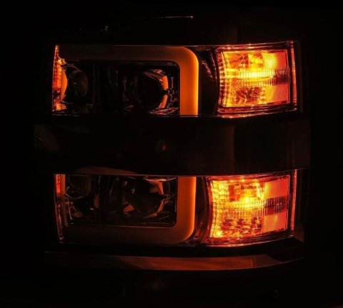 AlphaRex 15-19 Chevy Silverado 2500/3500 LUXX-Series Proj. Headlights Blk w/Actv SeqSig & SBDRL thumbnail 5