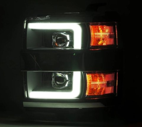 AlphaRex 15-19 Chevy Silverado 2500/3500 LUXX-Series Proj. Headlights Chrome w/Actv SeqSig & DRL thumbnail 3