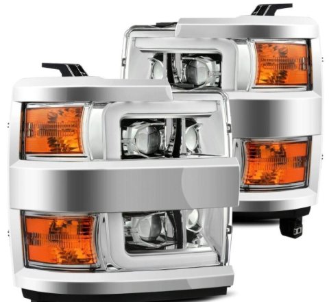 AlphaRex 15-19 Chevy Silverado 2500/3500 LUXX-Series Proj. Headlights Chrome w/Actv SeqSig & DRL thumbnail 7