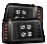 AlphaRex 92-96 Ford F-Series/Bronco NOVA-Series LED Proj Headlight Alpha-Bk w/Actv Light SS & SBDRL thumbnail 1