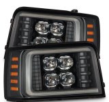AlphaRex 92-96 Ford F-Series/Bronco NOVA-Series LED Proj Headlight Bk w/Actv Light SeqSig & SBDRL thumbnail 1