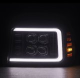AlphaRex 92-96 Ford F-Series/Bronco NOVA-Series LED Proj Headlight Bk w/Actv Light SeqSig & SBDRL thumbnail 2