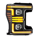 AlphaRex 17-19 Ford F-250/350/450/550 Super Duty PRO-Series Proj Headlights Black w/SeqSig & DRL thumbnail 2