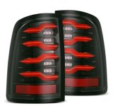 AlphaRex 09-18 Dodge RAM LUXX-Series LED Taillights Black Red w/Actv Light & SS thumbnail 1