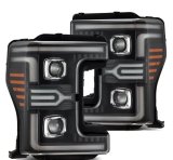 AlphaRex 17-19 Ford F-250/350/450/550 Super Duty LUXX-Series LED Proj Headlights Blk w/SS & SBDRL thumbnail 1