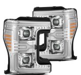 AlphaRex 17-19 Ford F-250/350/450/550 Super Duty LUXX-Series LED Proj Headlights Chrome w/SS & SBDRL thumbnail 1