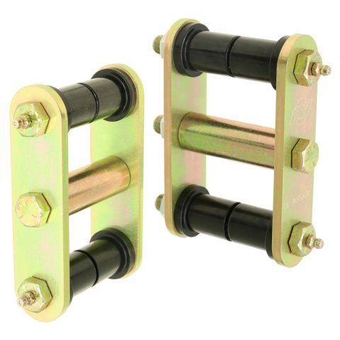 RockJock 76-86 CJ HD Leaf Spring Shackles Rear w/ Urethane Bushings HD Greasable Bolts Pair thumbnail 1