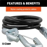 RockJock Curt Towing Safety Cable Kit 44 1/2in Long w/ 2 Snap Hooks 5000lbs 2-Pack thumbnail 6