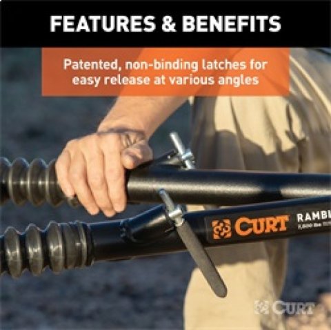 RockJock Curt Rambler Steel RV Tow Bar 7500lbs 2in Shank thumbnail 5