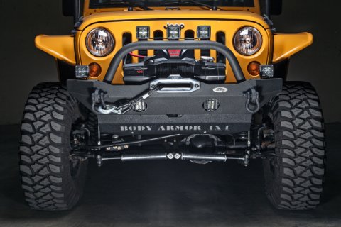 Body Armor 4x4 07-18 Jeep Wrangler JK Front Bumper Mid Stubby thumbnail 3