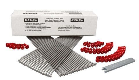 Excel Front Spoke/Red Nipple Set (w/ Wrench) - 9 Gauge / 36 Qty - Red thumbnail 2