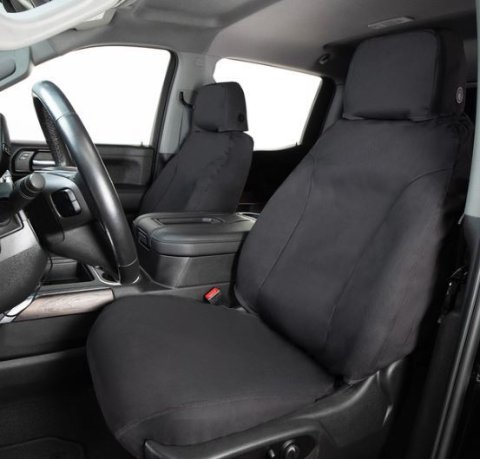 Covercraft 19-24 Chevrolet Silverado Polycotton SeatSaver Custom Front Row Seat Covers - Charcoal thumbnail 9