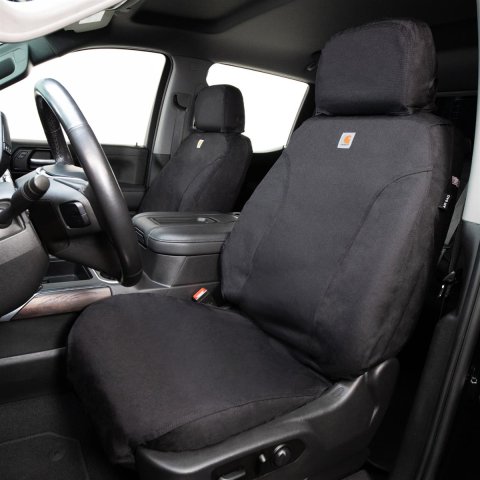 Covercraft 19-24 Chevrolet Silverado Carhartt Super Dux SeatSaver Front Row Seat Covers - Blk thumbnail 1