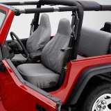 Covercraft 19-24 Chevrolet Silverado Polycotton SeatSaver Custom Front Row Seat Covers - Taupe thumbnail 4