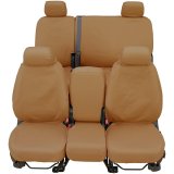 Covercraft 19-20 Ford F-150 Polycotton SeatSaver Custom Front Row Seat Covers - Tan thumbnail 1