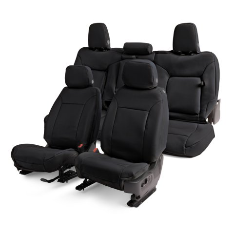 Covercraft 14-18 Chevrolet Silverado/GMC Leatherette PrecisionFit Second Row Seat Covers - Blk thumbnail 4