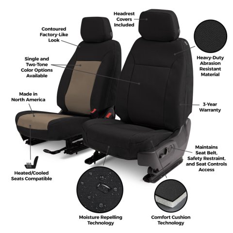 Covercraft 21-24 Chevrolet Trailblazer Endura PrecisionFit Front Row Seat Covers - Charcoal/Silver thumbnail 2