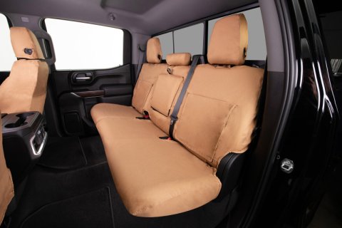 Covercraft 23-24 Jeep Compass Polycotton SeatSaver Custom Front Row Seat Covers - Tan thumbnail 3