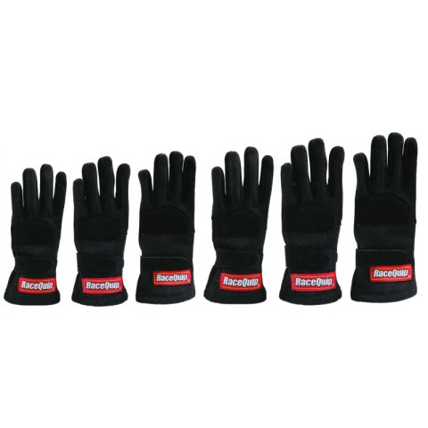 RaceQuip Black 2-Layer SFI-5 Glove Kid - Large K10