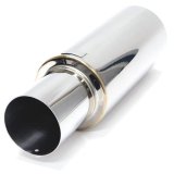 BLOX Racing 63.5mm N1 304 SS Universal Exhaust Muffler w/ Straight Tip thumbnail 1