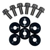BLOX Racing New Fender Washers Kit M6 12pt - 6pc Large Diameter Black thumbnail 1