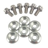 BLOX Racing New Fender Washers Kit M6 12pt - 6pc Large Diameter Silver thumbnail 2