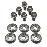BLOX Racing New Fender Washers Kit M6 12pt - 6pc Large Diameter Silver thumbnail 3
