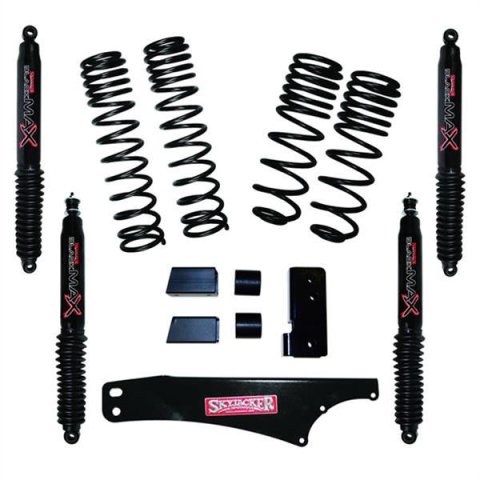 Skyjacker 2007-2018 Jeep Wrangler JK 4 Door 4WD Long Travel 2in-2.5in Lift Kit w/Black Max Shocks thumbnail 1