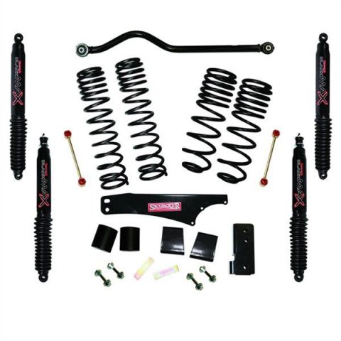 Skyjacker 2007-2018 Jeep Wrangler JK 4 Door 4WD Long Travel 3.5in-4in Lift Kit w/Black Max Shocks thumbnail 1