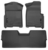 Husky Liners 09-12 Ford F-150 Super Crew Cab WeatherBeater Combo Black Floor Liners thumbnail 1