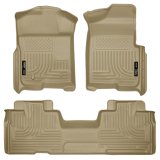 Husky Liners 09-12 Ford F-150 Super Cab WeatherBeater Combo Tan Floor Liners thumbnail 1