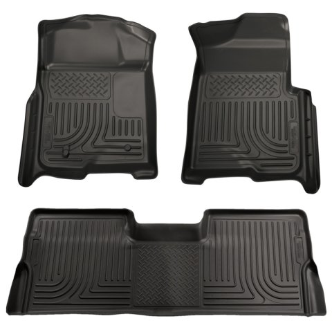 Husky Liners 08-10 Ford SD Crew Cab WeatherBeater Combo Black Floor Liners (w/o Manual Trans Case) thumbnail 2