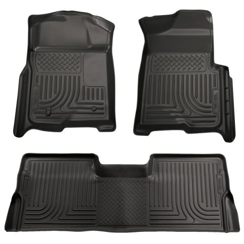Husky Liners 08-10 Ford SD Crew Cab WeatherBeater Combo Black Floor Liners (w/o Manual Trans Case) thumbnail 4