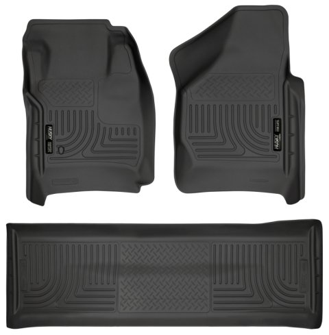 Husky Liners 08-10 Ford SD Crew Cab WeatherBeater Combo Black Floor Liners (w/o Manual Trans Case) thumbnail 7
