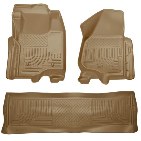 Husky Liners 11-12 Ford SD Crew Cab WeatherBeater Combo Tan Floor Liners (w/o Manual Trans Case) thumbnail 2