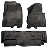 Husky Liners 11-12 Ford SD Super Cab WeatherBeater Combo Black Floor Liners (w/o Manual Trans Case) thumbnail 1