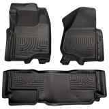 Husky Liners 11-12 Ford SD Super Cab WeatherBeater Combo Black Floor Liners (w/o Manual Trans Case) thumbnail 2