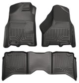 Husky Liners 2012 Dodge Ram 1500/2500 Crew Cab WeatherBeater Combo Black Floor Liners thumbnail 4