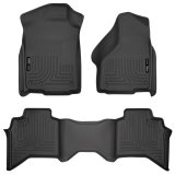 Husky Liners 09-12 Dodge Ram 1500 Quad Cab WeatherBeater Black Front & Second Seat Floor Liner thumbnail 1