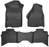 Husky Liners 09-12 Dodge Ram 1500 Quad Cab WeatherBeater Black Front & Second Seat Floor Liner thumbnail 6
